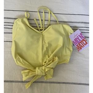 Kortni Jeane Swimsuit Tie Up Top Mellow Yellow Top Small Tankini Q2